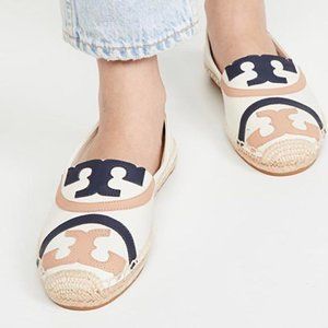 NEW ESPADRILLES TORY BURCH Poppy Espadrille 57291 Powder/Multi size 6.5